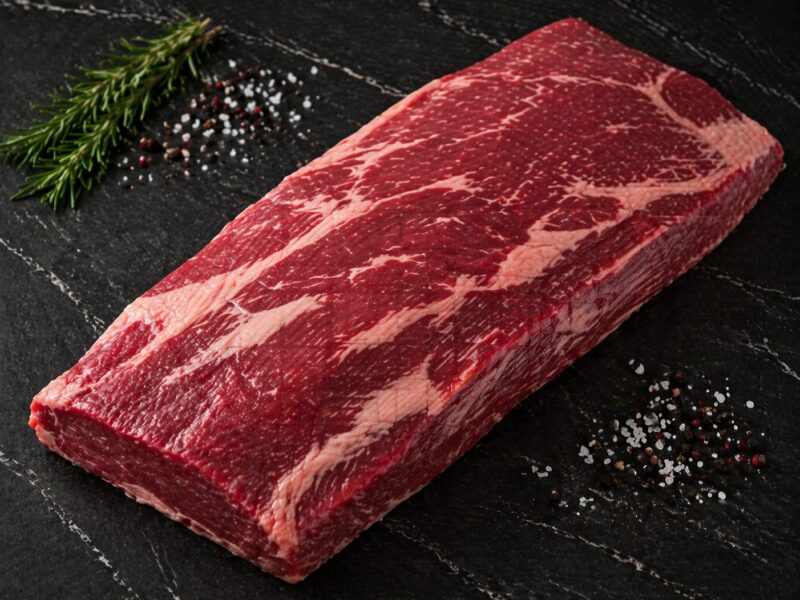 Asado de vacuno argentino sin hueso, corte presentado
