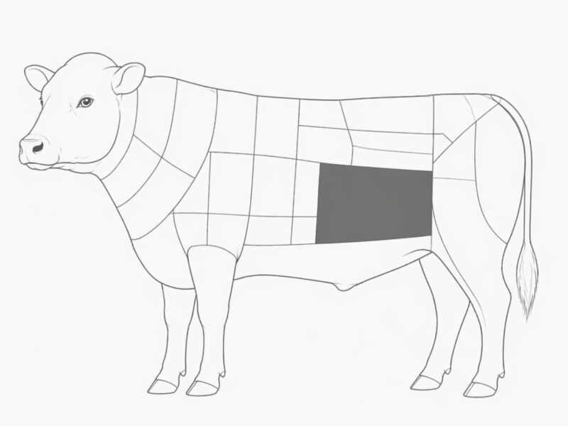 Diagrama de cortes de vacuno: asado sin hueso