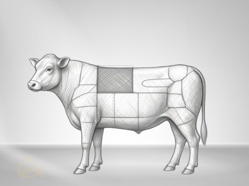 Diagrama de cortes de vacuno: bife ancho