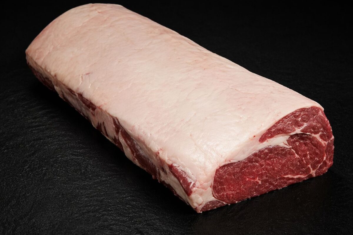 Bife angosto de vacuno argentino con cordón, pieza entera