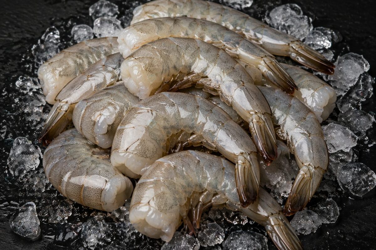 Langostino vannamei headless HLSO, presentación en bloque