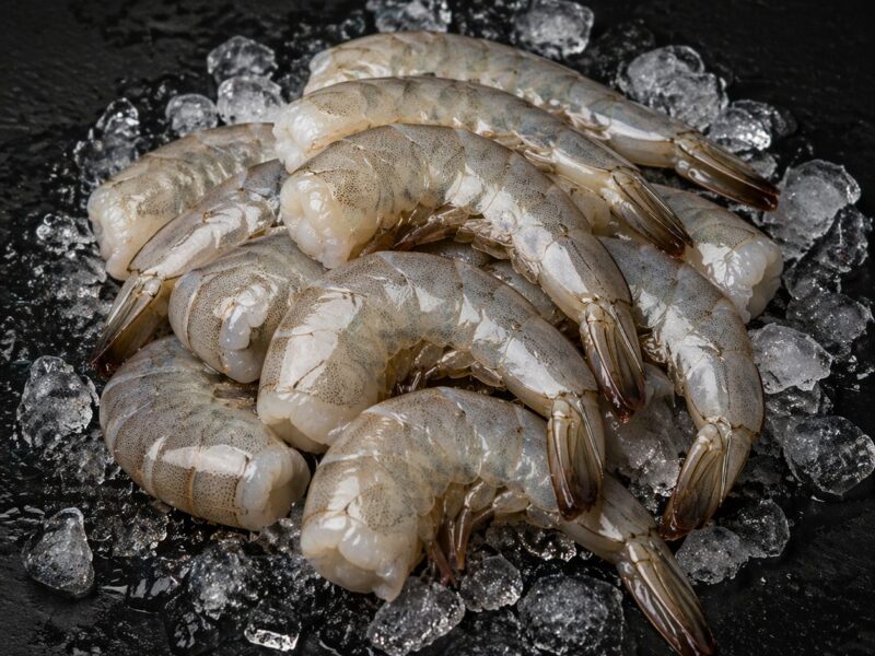 Langostino vannamei headless HLSO, presentación en bloque