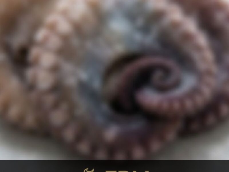 Pulpo cocido, tentáculo en espiral